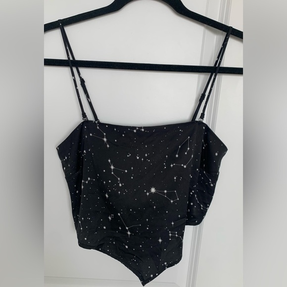 Garage Tops - Constellation  Silk Tie-back Crop from Garage